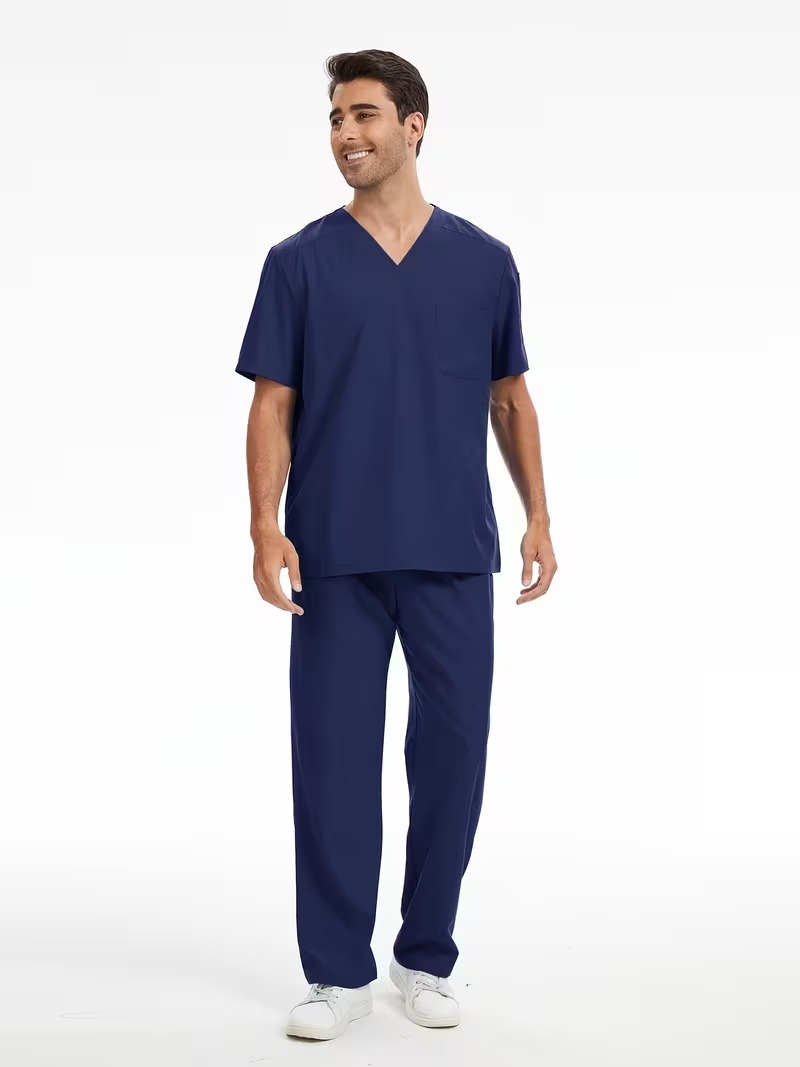 Men’s Navy V-Neck Scrub Set